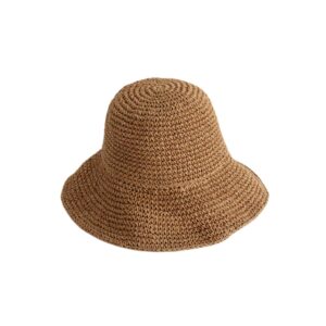 women sun hat wide brim floppy beach hat breathable straw hat foldable packable summer outdoor sun protection cap c-khaki