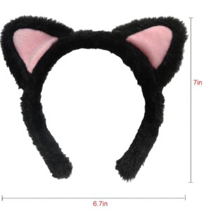 ajdvart Cat Ears Headband, 2Pcs, Soft Cat Ears Hairband for Skincare, Makeup, Yoga, and Cosplay, Adult's or Children's Photo Prop