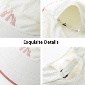 Sun Hats for Women Wide Brim Beach Sun Hat UV 50+Protection Packable HAT for Women Hiking Fishing with Neck Flap Off-White