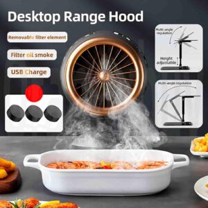 The High Fan for Smoking, Lorivu Smoke Purifier, Portable Range Hood, Portable Smoke Purifier, Low Noise Mini Cooker Hood for Kitchen, Range Hood Suitable for Kitchen