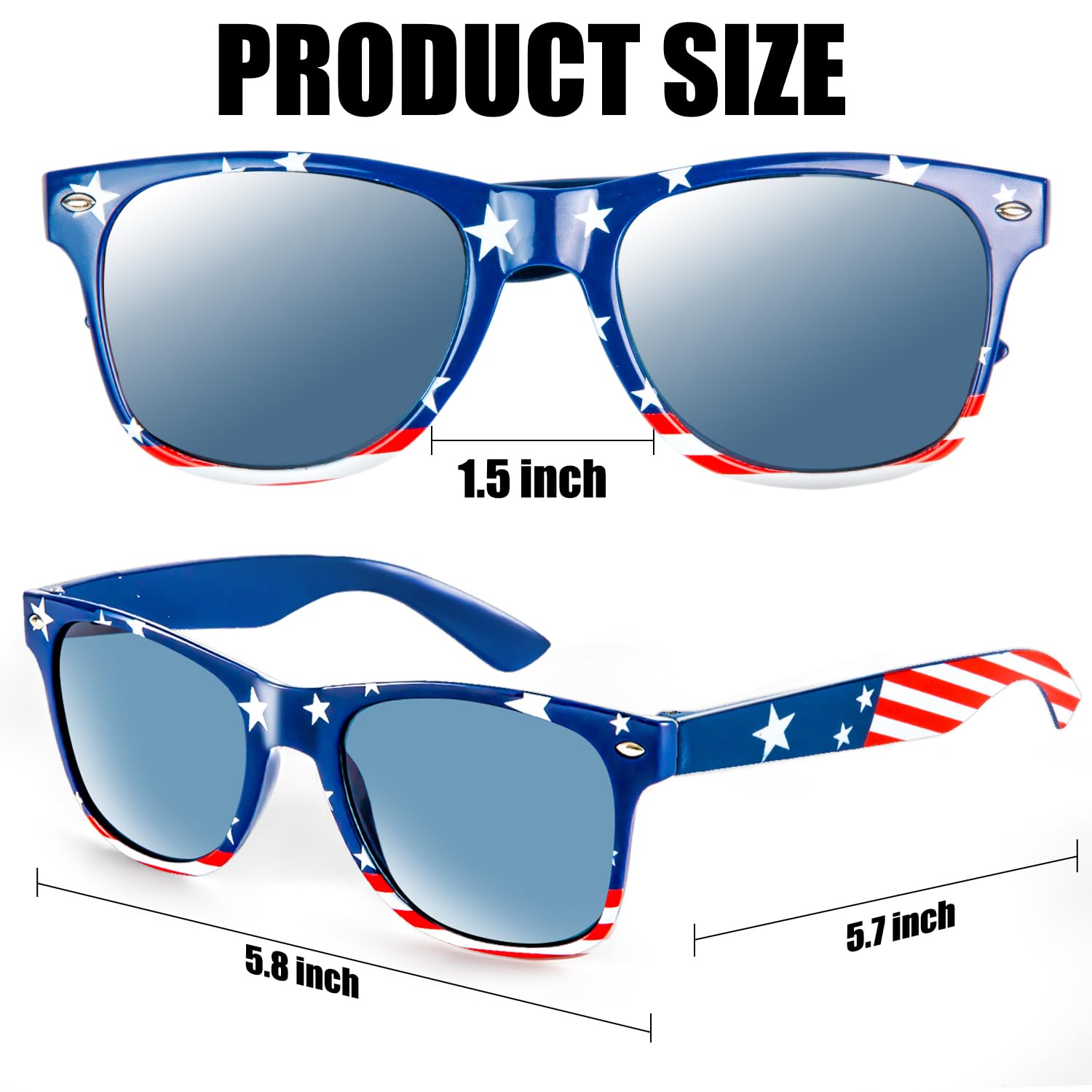 Sofier 4th of July Accessories 3 pairs USA American Flag Sunglasses Patriotic Party Favors Fourth of July Accessories Red White and Blue Sunglasses for Women Men Classic Retro