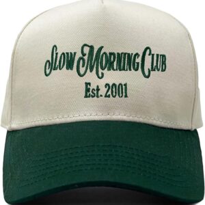 Two Tone Vintage Snapback Hat - Slow Morning Club - Forest/Beige