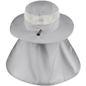 Zylioo Oversized 62-65cm UV Sun Hats with Flaps,Big Size Boonie Hat with Drape Beach Hats with Neck Protection Flap