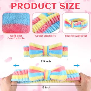 Maiteenly 16 Pcs Sleepover Party Supplies 8 Pcs Animal Sleep Eye Masks 8 Pcs Bow Makeup Headbands Plush Sleeping Eye Mask for Washing Face Makeup Shower Women Gift