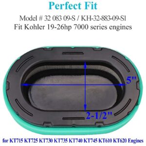 Drblawi Compatible with KH-32-883-09-S1 Air Filter Fit Kohle 7000 Series Kohler KT745 KT740 KT735 KT730 KT725 Engine Cub Cadet XT1 XT2 Lawn Mower,plus 12 050 01 Oil Filter