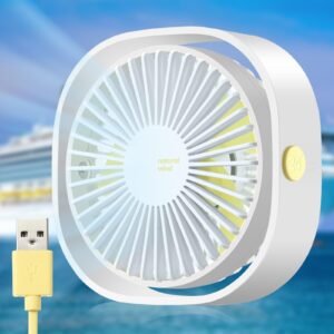 rossesay 1 pcs cruise ship approved travel fan usb fan portable travel fan cruise ship essentials small desk fan for cruise travel office bedroom home sleeping desktop camping