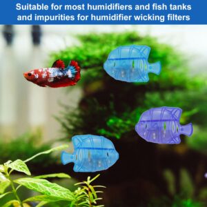 16pcs Humidifier Tank Cleaner, 2.52x1.57x1.06 Inch Humidifier Cleaner Fish Demineralization Cleaning Ball Humidifier Filter Replacement for Protec Fish Tank Mist Humidifiers (Purple, Blue)