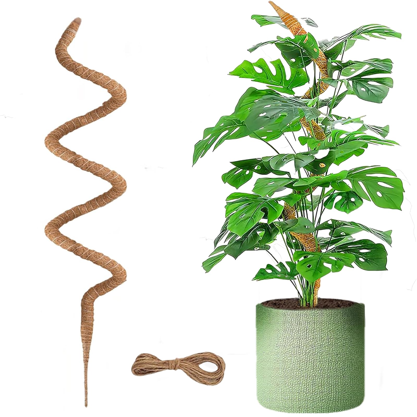 Moss Pole, 48 Inch Bendable Monstera Plant Support, Moss Poles for Climbing Plants Accessories Indoor, Coir Plant Pole Sticks Support Stakes for Potted Plants, Pothos, Philodendron, PlantPolex