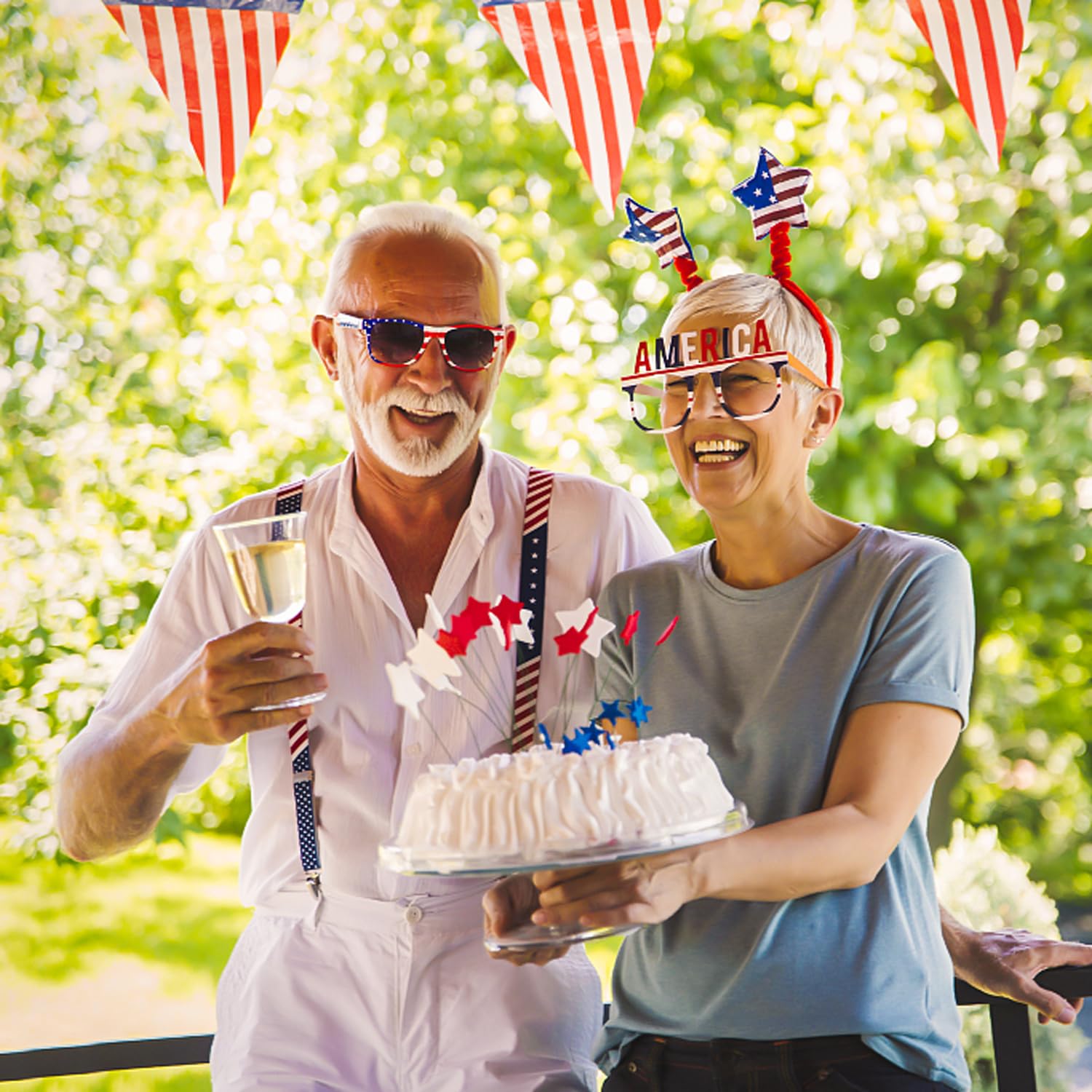 Sofier 4th of July Accessories 3 pairs USA American Flag Sunglasses Patriotic Party Favors Fourth of July Accessories Red White and Blue Sunglasses for Women Men Classic Retro