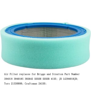 Drblawi Compatible with 394018S Air Filter With 272490 271271 Pre Cleaner for BS 394018 392642 30-101 100-131 5050H 5050B ROTARY 2777 Lawn Mower with Pre Filter Parts Kit