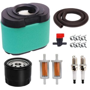 drblawi compatible with professional 792105 air filter & 696854 oil filter kit for briggs and stratton 407777 445877 5405k v-twin engine john deere d170 z425 lawn mower, replace miu11515 air filter