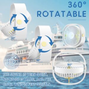 Rossesay 1 Pcs Cruise Ship Approved Travel Fan USB Fan Portable Travel Fan Cruise Ship Essentials Small Desk Fan for Cruise Travel Office Bedroom Home Sleeping Desktop Camping