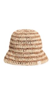 loeffler randall women's jocelyn raffia bucket hat, brown/natural, one size