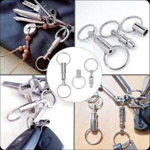 Maituifos 4 Pcs Quick Release Keychain-Detachable Pull Apart Keychain(Silver) Detachable Pull Apart Key Rings Keychains