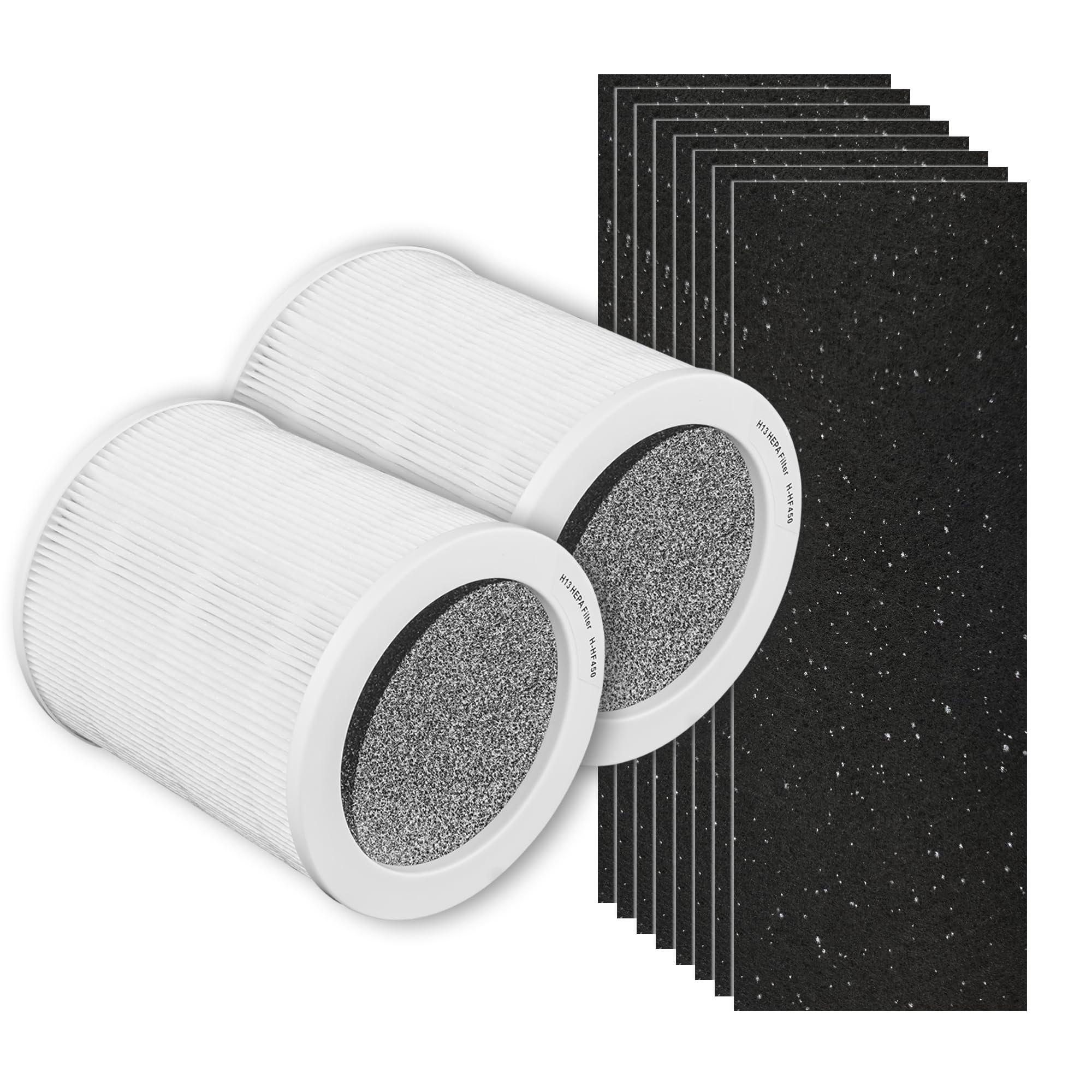 Breshair True HEPA Replacement Filter Compatible with Hunter HP450 and HP450UV Series Air Purifier, includes 2 H13 HEPA Filters and 8 Pre-Filters, Compare to Part# H-HF450-VP & H-PF400 (2-Pack)