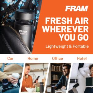 FRAM Buddie HEPA Air Purifier H13 Filtration & UV-C LED Sanitization, Cable-Free Rechargeable Portable Air Purifier for Home, Car & Work, Eliminates 99.97% of Dust, Smoke & Other Pollutants | CAP30200