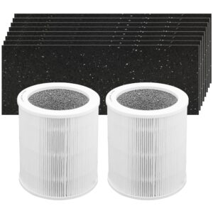 breshair true hepa replacement filter compatible with hunter hp450 and hp450uv series air purifier, includes 2 h13 hepa filters and 8 pre-filters, compare to part# h-hf450-vp & h-pf400 (2-pack)