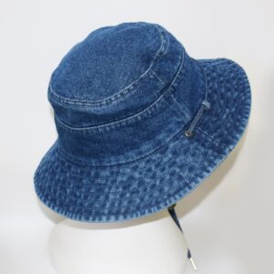 AICHUAN Bucket Hat for Women Men Wide Brim Sun Hat Packable Cotton Denim Summer Beach Travel Outdoor Fishing Cap Dark Blue