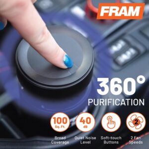 FRAM Buddie HEPA Air Purifier H13 Filtration & UV-C LED Sanitization, Cable-Free Rechargeable Portable Air Purifier for Home, Car & Work, Eliminates 99.97% of Dust, Smoke & Other Pollutants | CAP30200