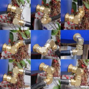 YELUN Garden Hose Swivel elbow Connector 90 Degree Solid Brass Pipe Fittings Hose Kink Protector (1 Pack)