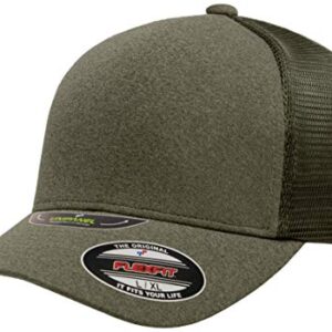 Flexfit Melange Unipanel Trucker Cap, X-Large-XX-Large, Olive