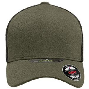 Flexfit Melange Unipanel Trucker Cap, X-Large-XX-Large, Olive