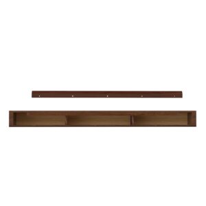 ROOMTEC Fireplace Mantel,60" Wood Floating Fireplace Shelves,Wall Mounted Wooden Display Shelving,Handcrafted Wood Brack,Natural Mantels Over Fireplace | 60" x 8" x 5"-Dark Chocolate