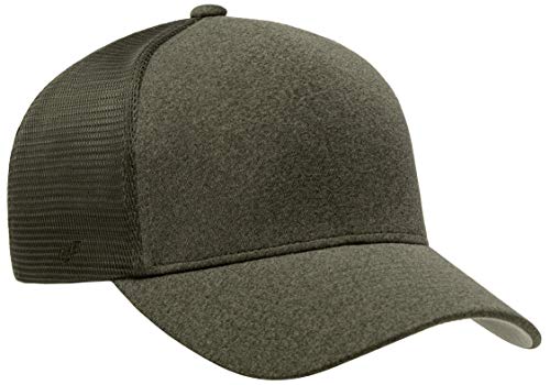 Flexfit Melange Unipanel Trucker Cap, X-Large-XX-Large, Olive