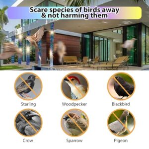 Reflective Bird Tape, 330ft x 1.6in Bird Scare Tape Dual-Sided Bird Flash Tape Bird for Outside, Gardens, Orchards - by dukclyn