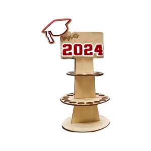 2024 graduation gift money holder 2024 graduation greeting cards double layer cash holders with 25 holes unique cash gift ideas for organizer wooden graduation holder congratulation card rack