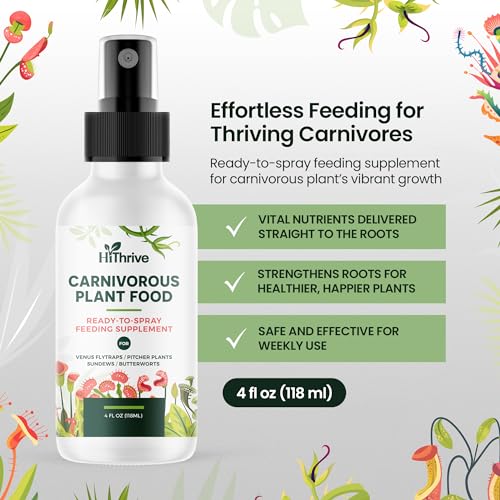 4oz Carnivorous Plant Food Spray & Venus Fly Trap Food - Up to 600 Sprays, Tropical Plant Fertilizer for Carnivorous Plants, Premium Liquid Carnivorous Plant Fertilizer & Feeding Supplement for Growth