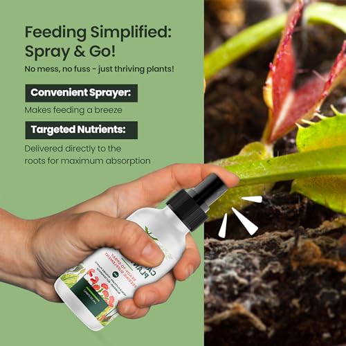 4oz Carnivorous Plant Food Spray & Venus Fly Trap Food - Up to 600 Sprays, Tropical Plant Fertilizer for Carnivorous Plants, Premium Liquid Carnivorous Plant Fertilizer & Feeding Supplement for Growth