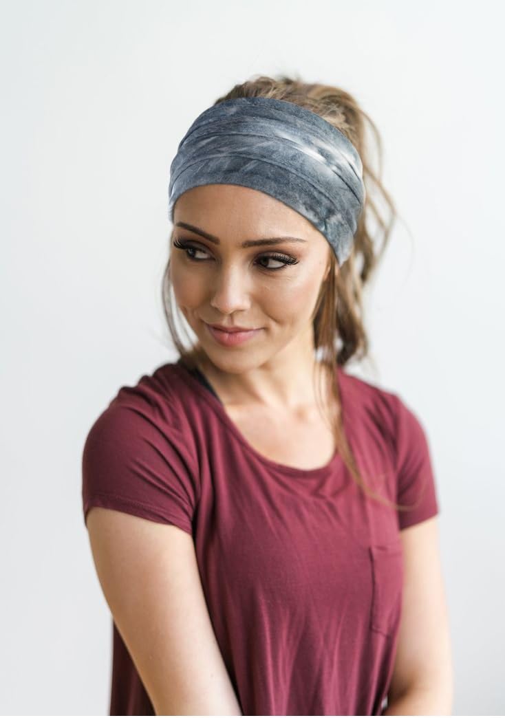 TERSE Women's Headbands, 6 Count - Cute Tie Dye, Soft Cloth, Non-Slip, Sweat Wicking, Workout, Yoga, Running, Hair Bands for Short Hair, Fashion Headbands for Women