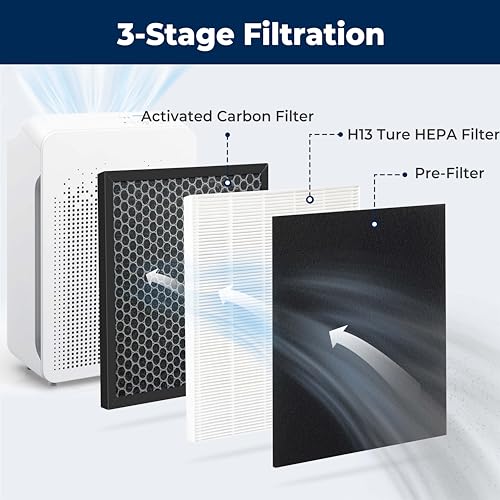 [Upgraded] C545 Replacement Filter S compatible with Winix C545 Air Purifier, 2 True HEPA/Activated Carbon Combo Filters + 4 Carbon Pre-Filter - Part# 1712-0096-00, 2522-0058-00