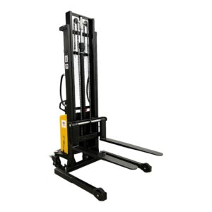 hoc ems1535w semi electric wide leg pallet stacker 3307 lbs 1500 kg load capacity + 138 inch height capacity + adjustable frame legs - north american made