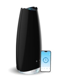 airfree elite ii air purifier, no maintenance air sterilizing core, no filter, no ozone & ions, app, remote, voice, destroy 99.99% mold spores, microorganisms, activatable capsules for odor, smoke