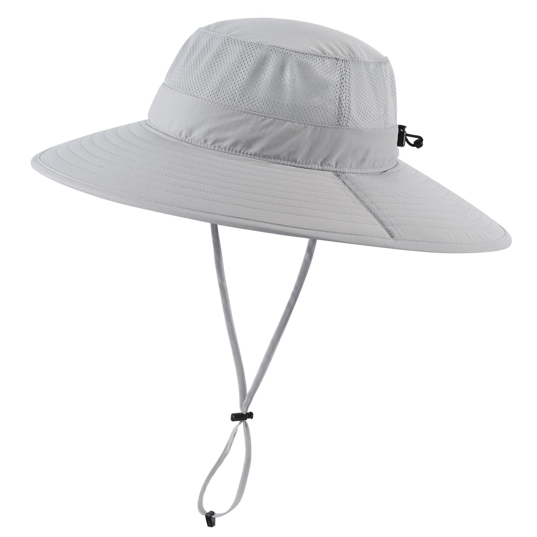 Home Prefer UPF50+ Mens Sun Hat Wide Brim Fishing Hat Airy Womens Sun Protection Hat Gardening Beach Bucket Hat Light Grey