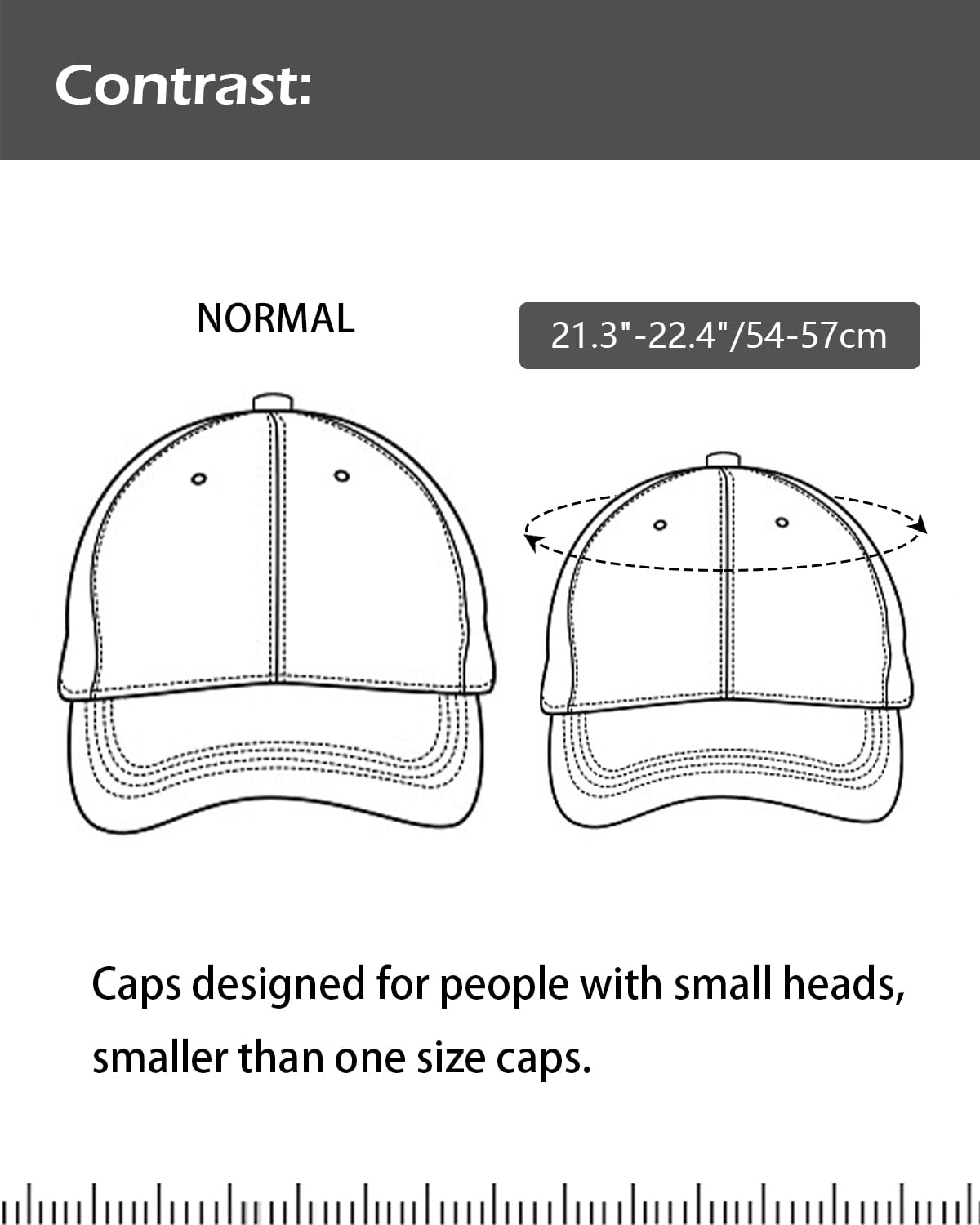 Zylioo Small Head Baseball Cap,Extra Small Gym Cap for Unisex,Petite Baseball Hats for Small Heads