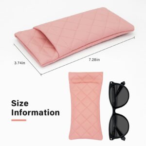 ANLIOTO 2 Pcs Double Glasses Case, PU Leather Double Eyeglass Case Large Squeeze Top Portable Sunglass Case For Women Men