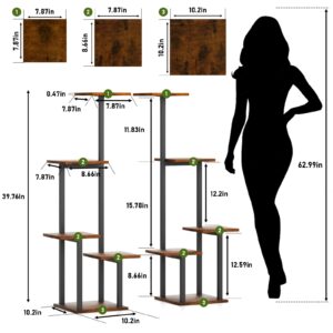 Plant Stand Indoor with Grow Light - 2 Pack Metal Plant Shelf for Indoor Plants Multiple, 5 Tiered Corner Plant Stand Shelves, Plant Rack Display Flower Holder for Living Room Patio Balcony Décor