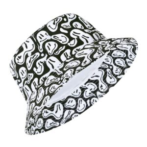 HDE Bucket Hat Unisex Print and Solid Beach Sun Hats Outdoor Packable Headwear Dripping Smiley - One Size