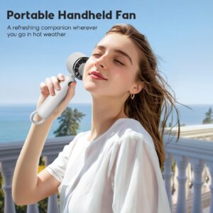 Hotsales Portable Handheld Fan, Powerful Hand Held Mini Fan, 3 Speed USB Rechargeable 5000mAh Battery Operated Fan, LED Display, Cooling Personal Fan Gifts for Women, Men, Travel, Camping, Outdoor