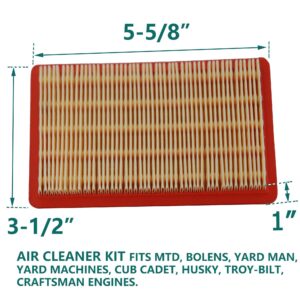 3 Pack 951-10298 Air Filter + Pre Cleaner for MTD 340 450 650 Kohler 14 083 01-S Honda GXV140 2001 08170-ZG9-M00 Lawn Mower Bolens Log Splitter