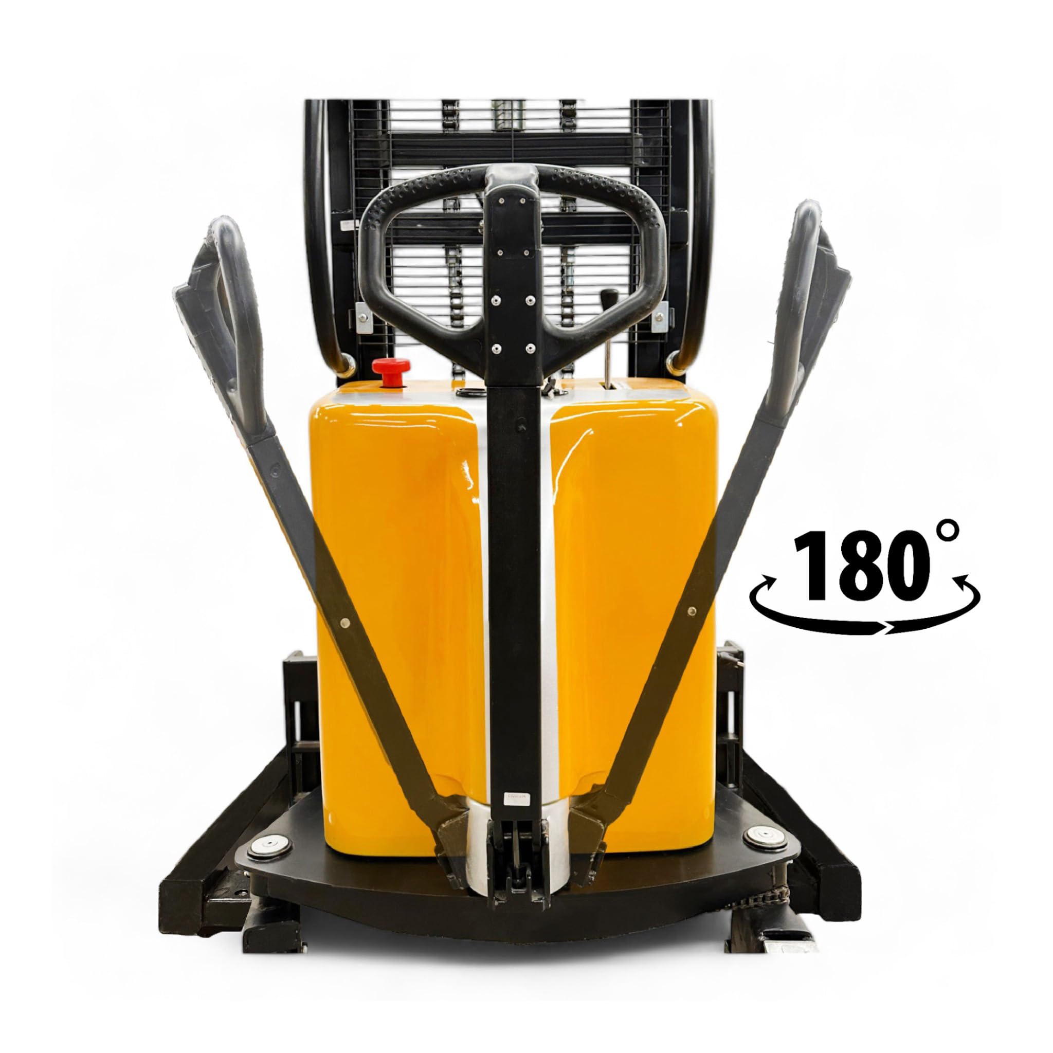 HOC EMS1535W SEMI Electric Wide Leg Pallet Stacker 3307 LBS 1500 KG Load Capacity + 138 INCH Height Capacity + Adjustable Frame Legs - North American Made