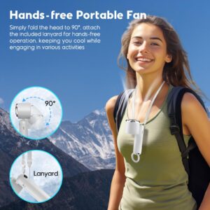 Hotsales Portable Handheld Fan, Powerful Hand Held Mini Fan, 3 Speed USB Rechargeable 5000mAh Battery Operated Fan, LED Display, Cooling Personal Fan Gifts for Women, Men, Travel, Camping, Outdoor