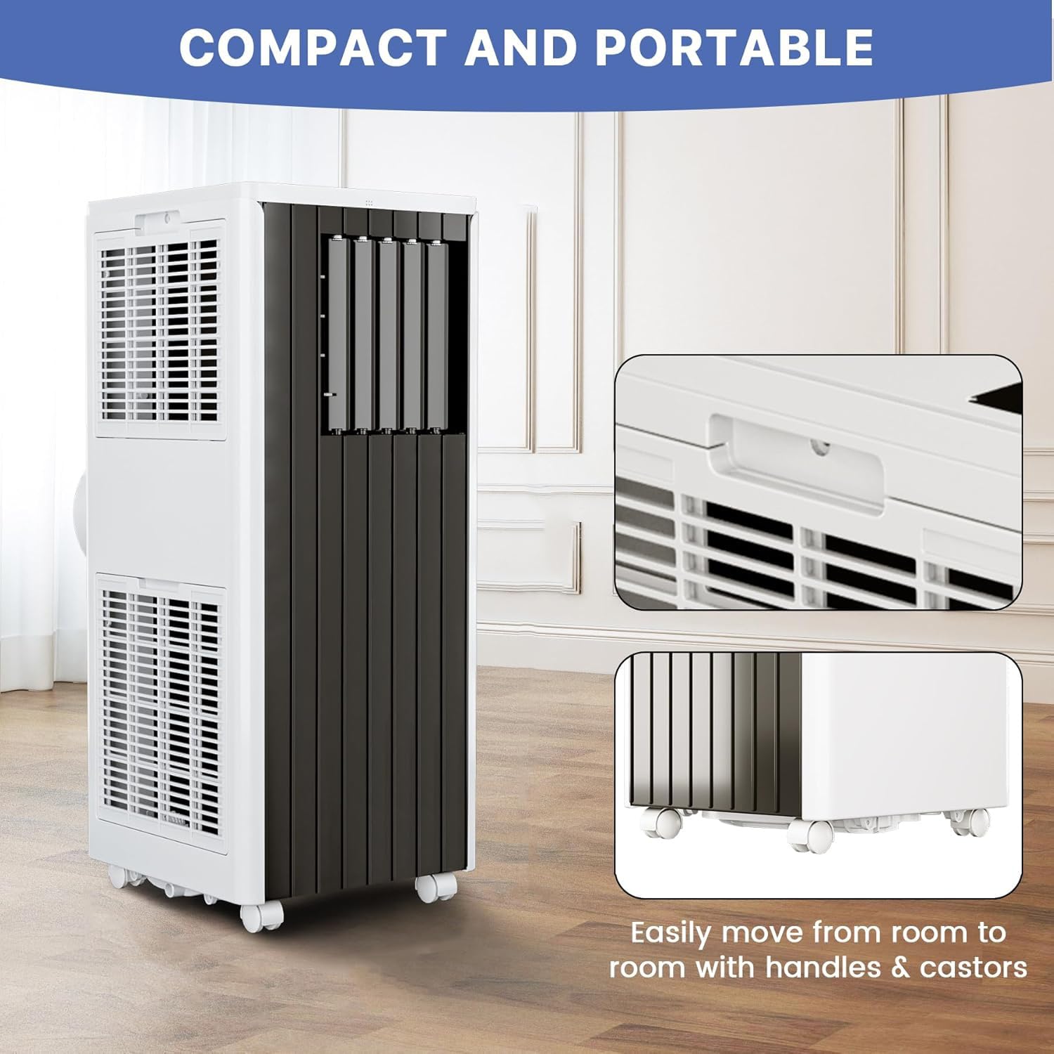 Takywep Portable Air Conditioner 8,000BTU, Portable AC Unit for Room up to 350 Sq.Ft, 3-in-1 AC Unit with Dehumidifier, Cooling & Fan Mode, Installation Kit, 24-Hour Timer, Sleep Mode, Remote Control