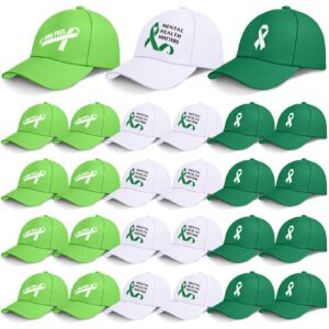 croloose 24 mental health awareness baseball cap green awareness ribbon trucker hats for world mental health day