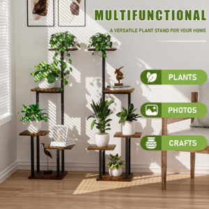 Plant Stand Indoor with Grow Light - 2 Pack Metal Plant Shelf for Indoor Plants Multiple, 5 Tiered Corner Plant Stand Shelves, Plant Rack Display Flower Holder for Living Room Patio Balcony Décor