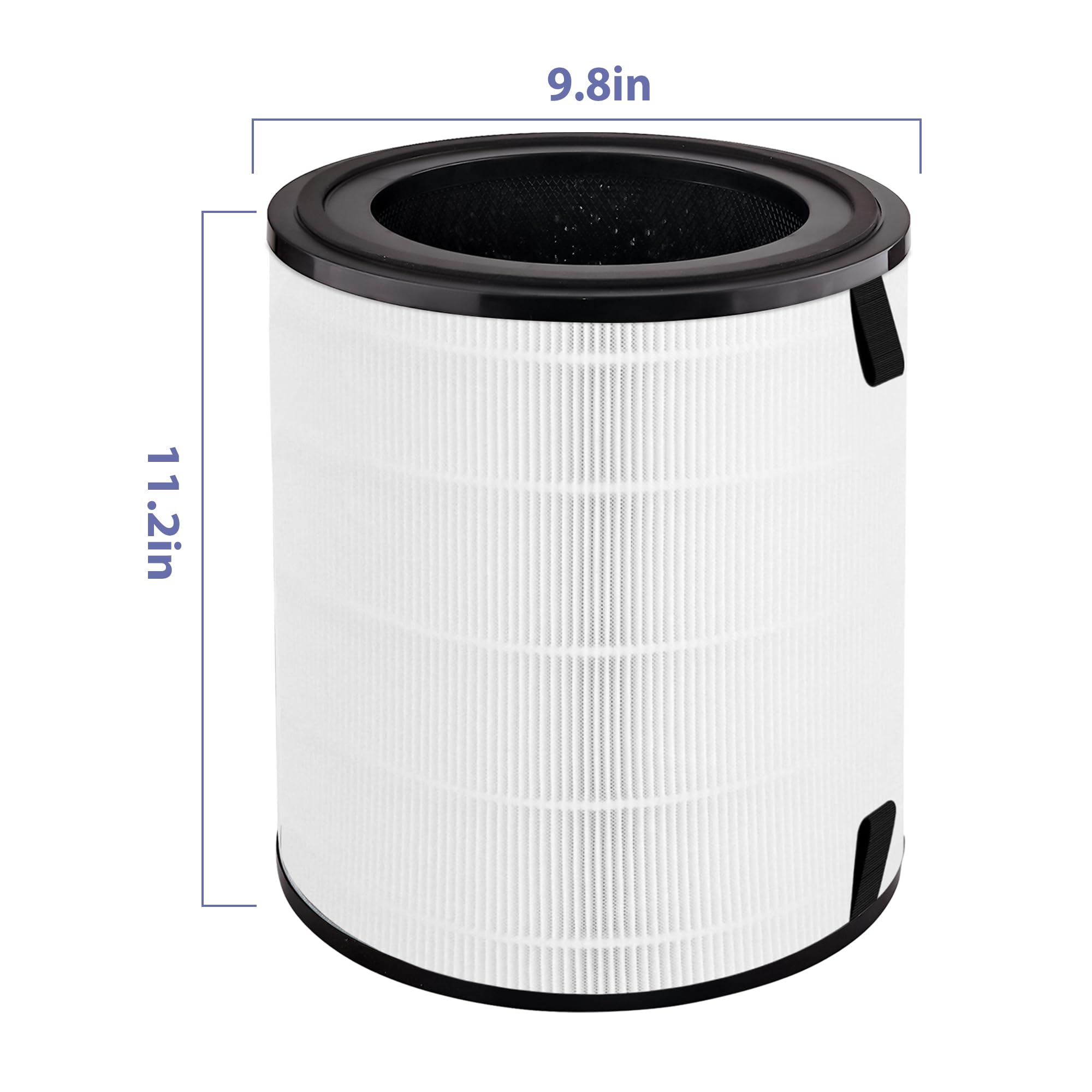 Popurure LV-H133 Replacement Filter Compatible with LEVOIT LV-H133 Air Purifier, 3-in-1 True Filter and Activated Carbon Filter Set, Part Number LV-H133-RF, 2 Pack