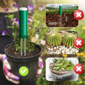 Reyke Soil Moisture Meter for Plants, 4-in-1 Soil Tester for Moisture/Temperature/Sunlight/Time, Digital Sensor, Water Meter for Outdoor &Indoor Plants, Ideal for Garden, Farm, Lawn- Battery Included